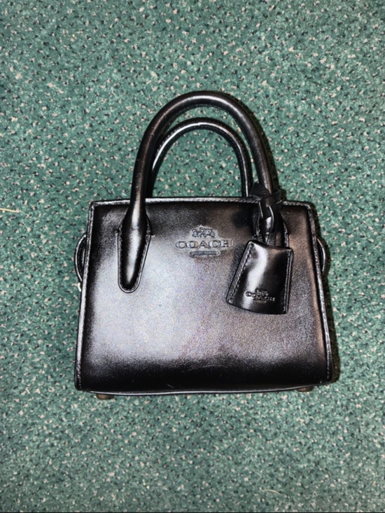 Coach Handbags - Coach Andrea Mini Black Leather Top-Handle Carryall Crossbody